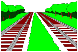 Train Track with Trees and Grass Clipart - Scenic Borders for Creative Designs
