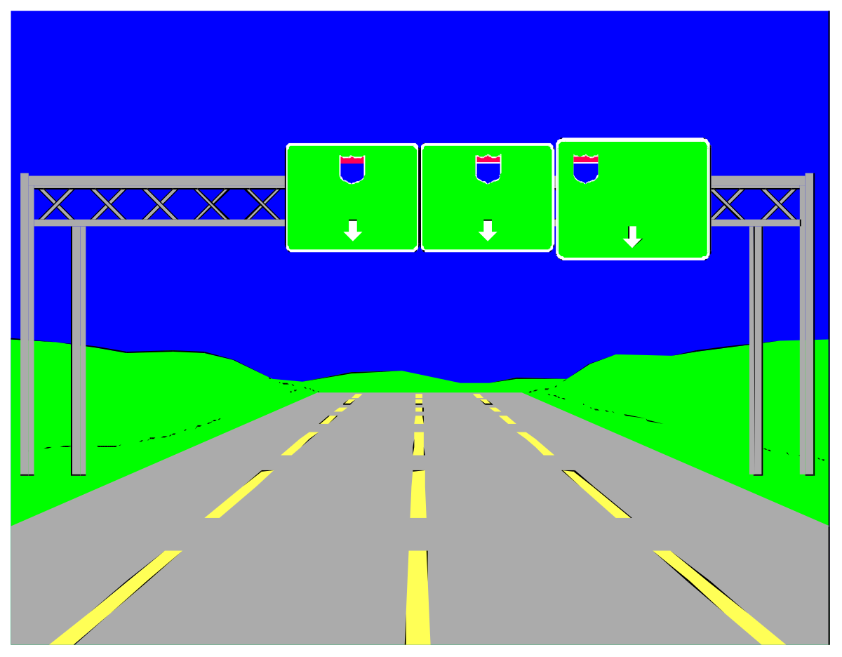 Borders and Backland Road Exit Clipart for Gaming Screens