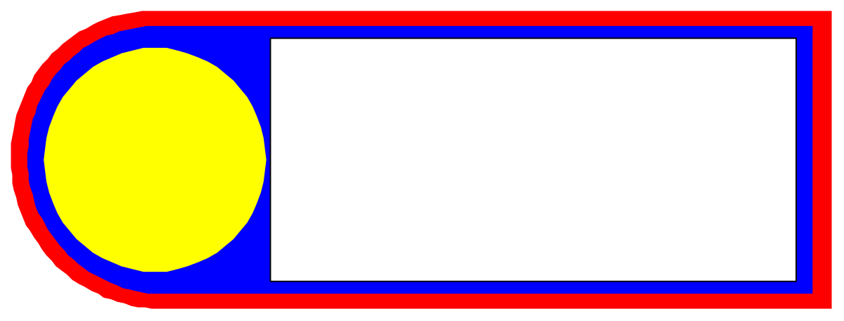 Borders Clipart: Blue and Yellow Recal with White Accents in Backland Style