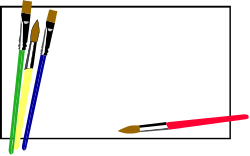 Pencil and Paintbrushes Clipart - Creative Borders and Backland Designs