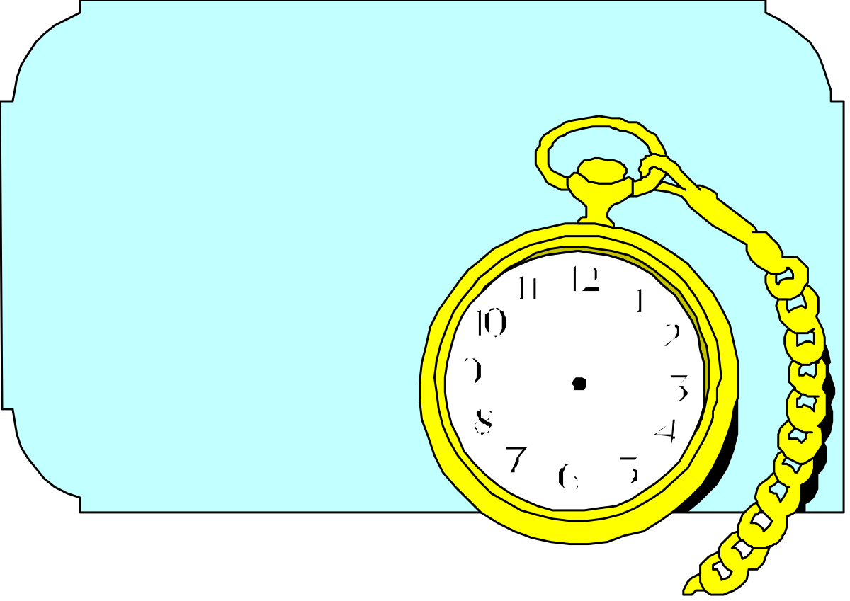 Clock Clipart with Chain Border - Vintage Style SVG Art