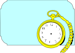 Clock Clipart with Chain Border - Vintage Style SVG Art