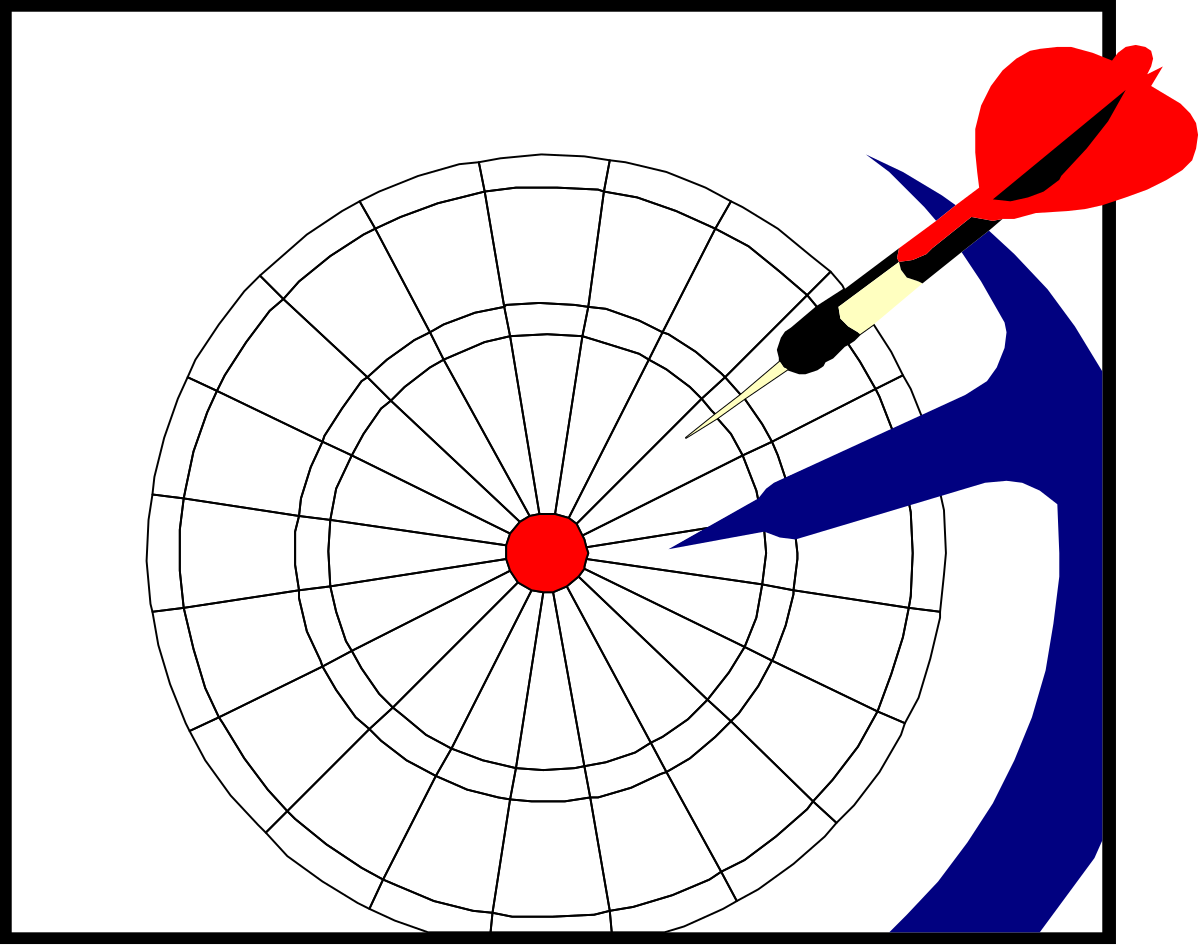 Dart Hitting Target Clipart - Precision and Focus