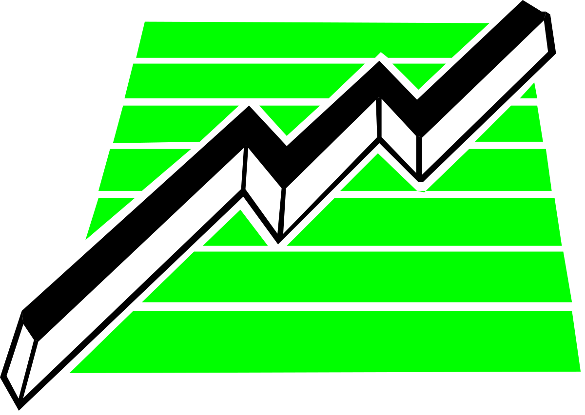 Green Mountain Clipart with White Arrow - Perfect for Borders and Backland Designs