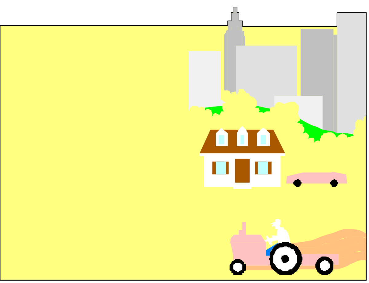 Cartoon House with Small Car in Front - Charming Clipart Borders