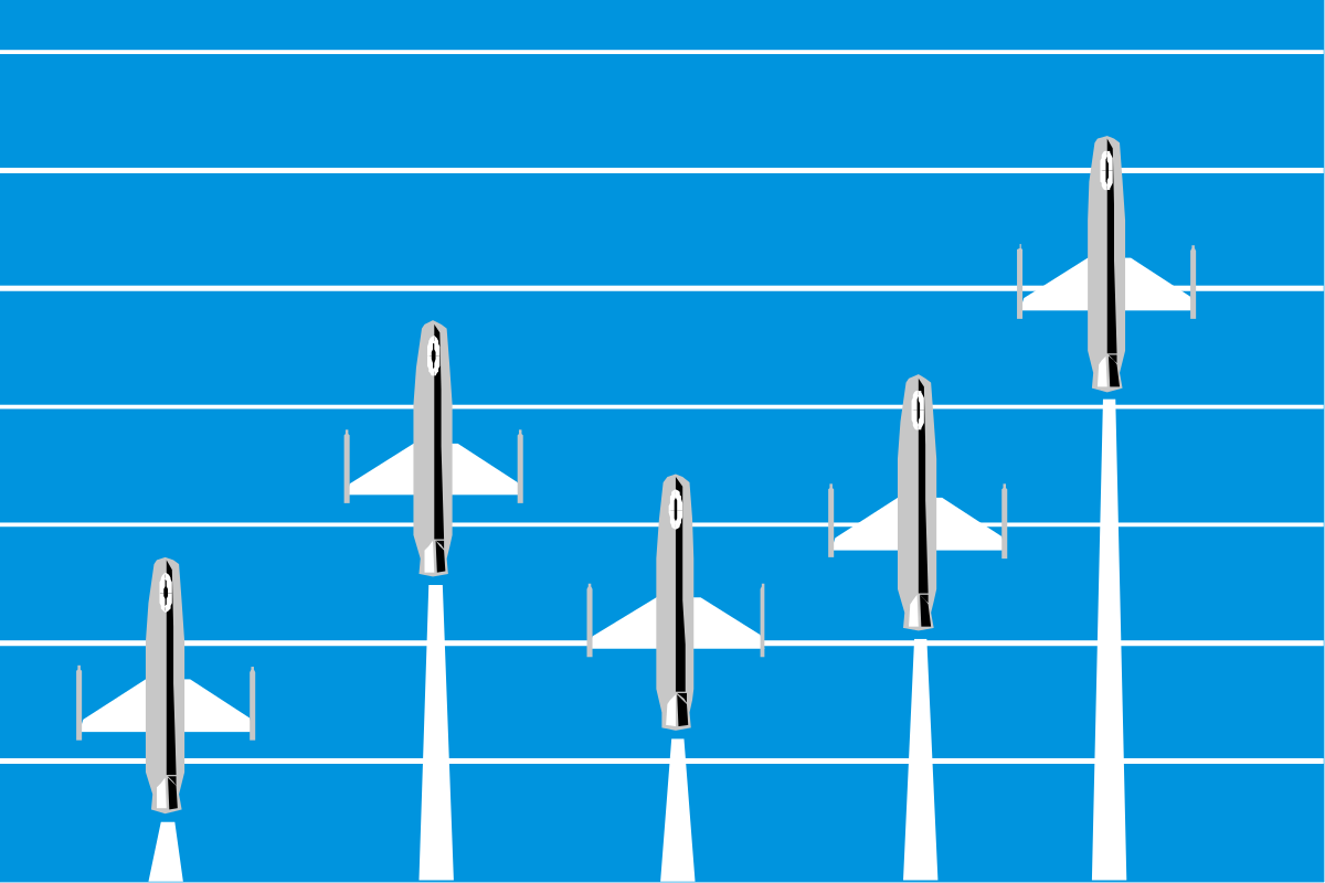Line Graph with Arrows Pointing Upwards Clipart - Creative Borders and Backland Design