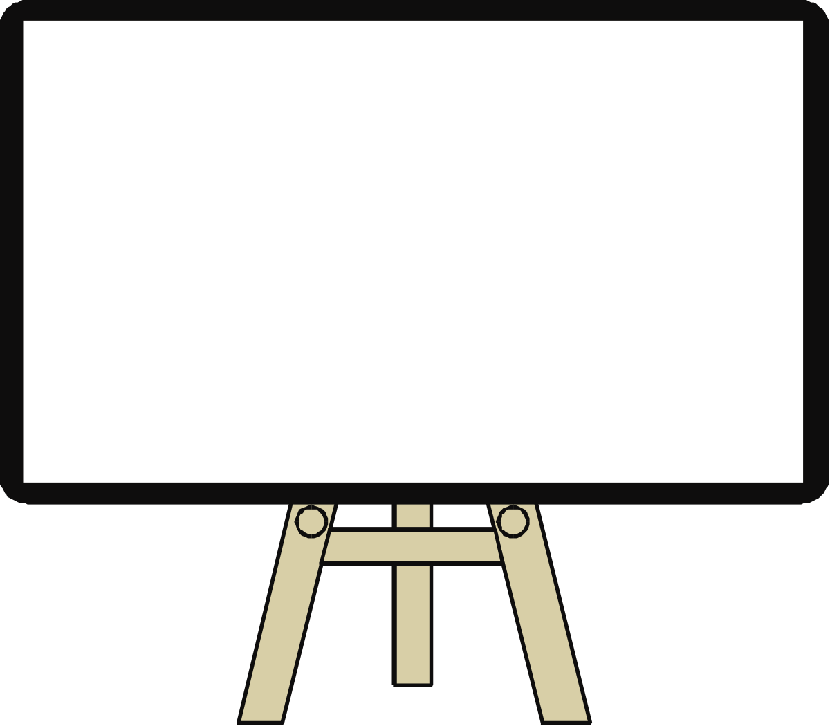 a white board on a stand clip art png transparent Borders and Backland: White Board on Stand Clipart