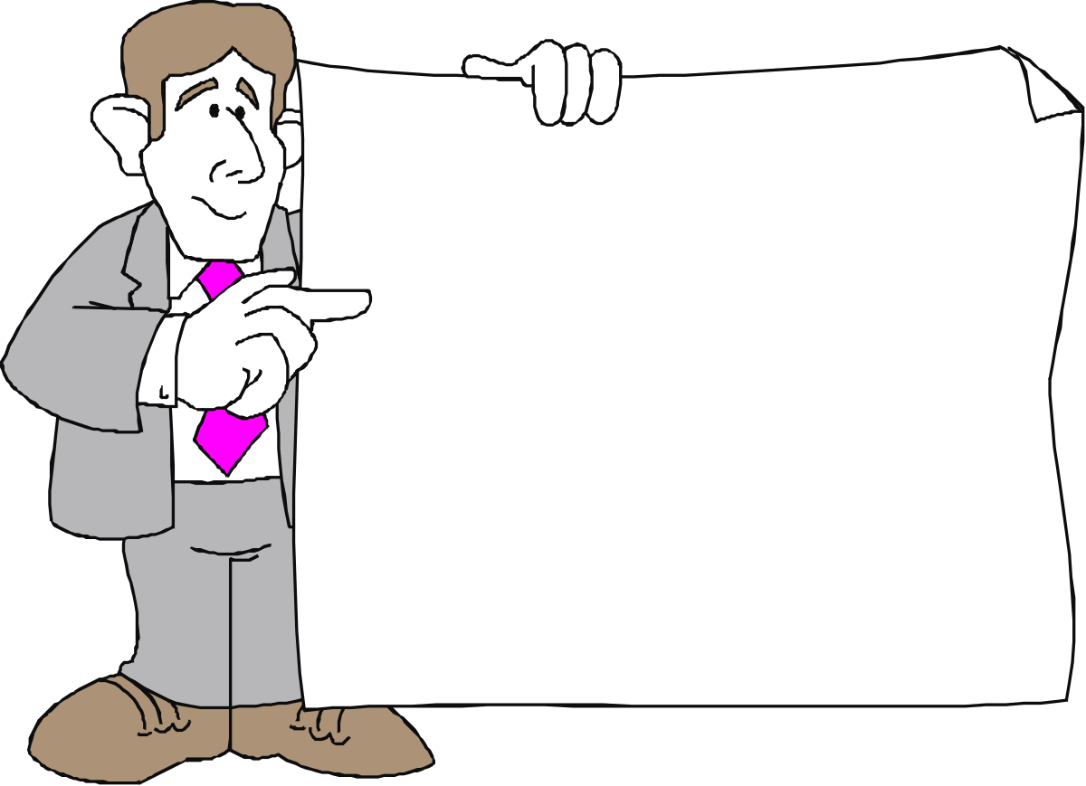 Man Holding Large Paper Clipart - Creative Borders Background
