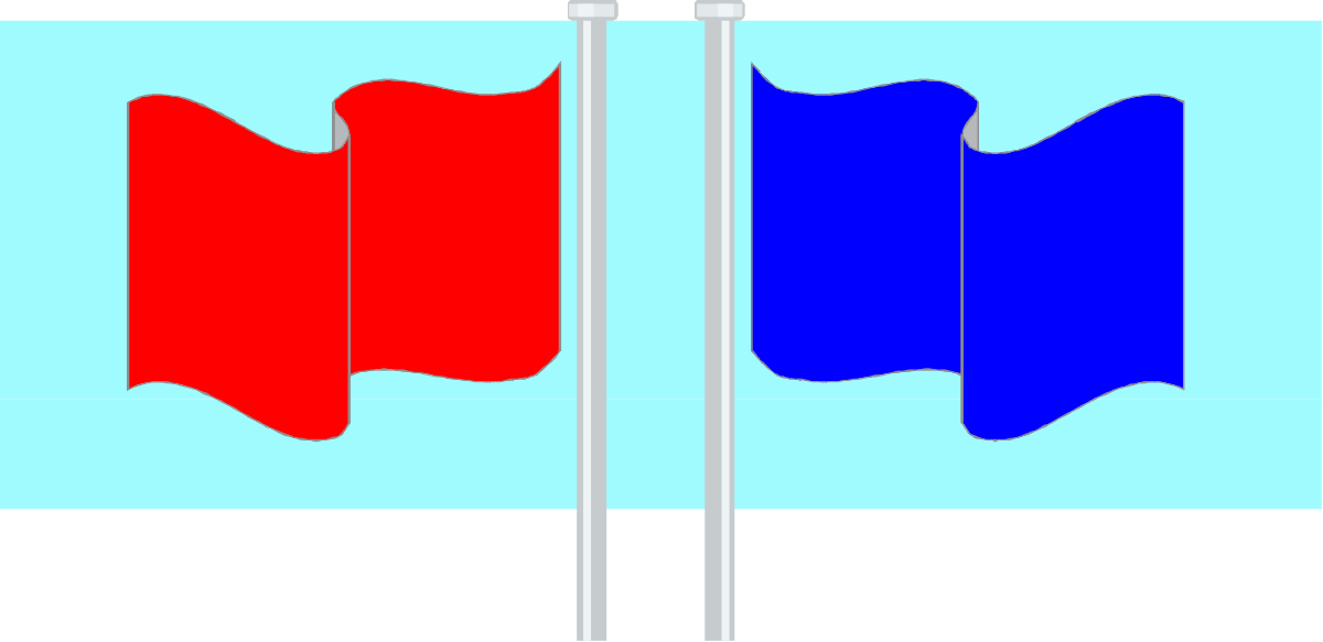 two flags with red and blue flags clip art png transparent Flags Clipart: Red and Blue Banners for Borders and Backland Designs