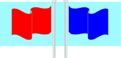 Flags Clipart: Red and Blue Banners for Borders and Backland Designs