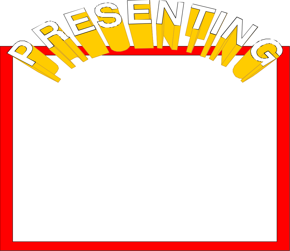 Vibrant Red and Yellow Borders with 'Preng' Clipart for Eye-Catching Designs