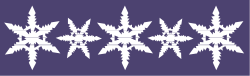 Elegant White Snowflake Pattern Clipart on Purple Background