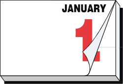 Calendar Clipart with Number 1 - Borders and Backland Design