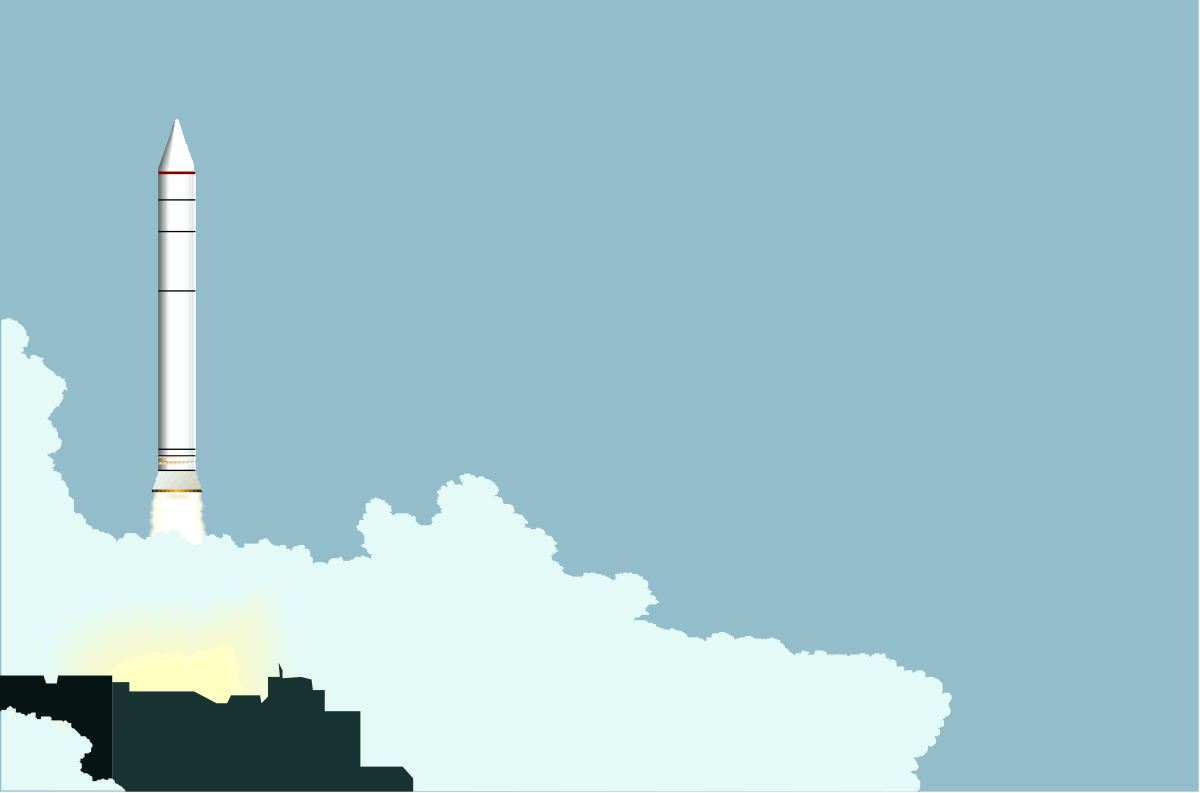 Rocket Flying Over Ukraine Map - Stunning Clipart for Dynamic Designs