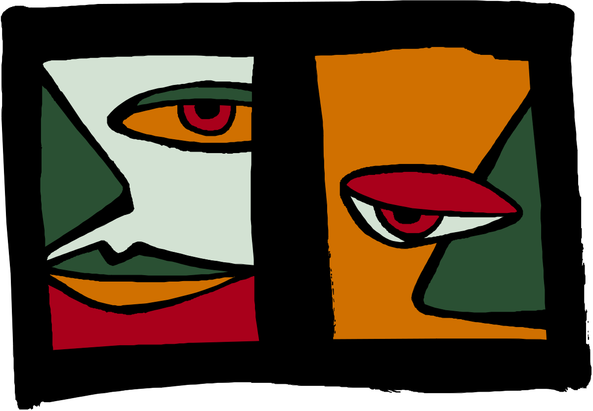 Faces in Harmony: Intriguing Clipart of Two Faces with Center Focus