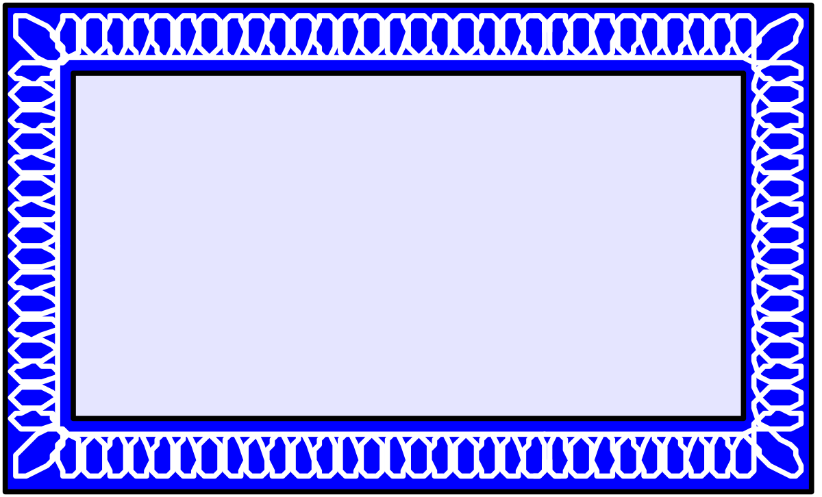 Blue and White Pattern Frame Clipart for Creative Borders