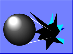 Black Ball with Blue Star Clipart - Unique Borders and Backland Design