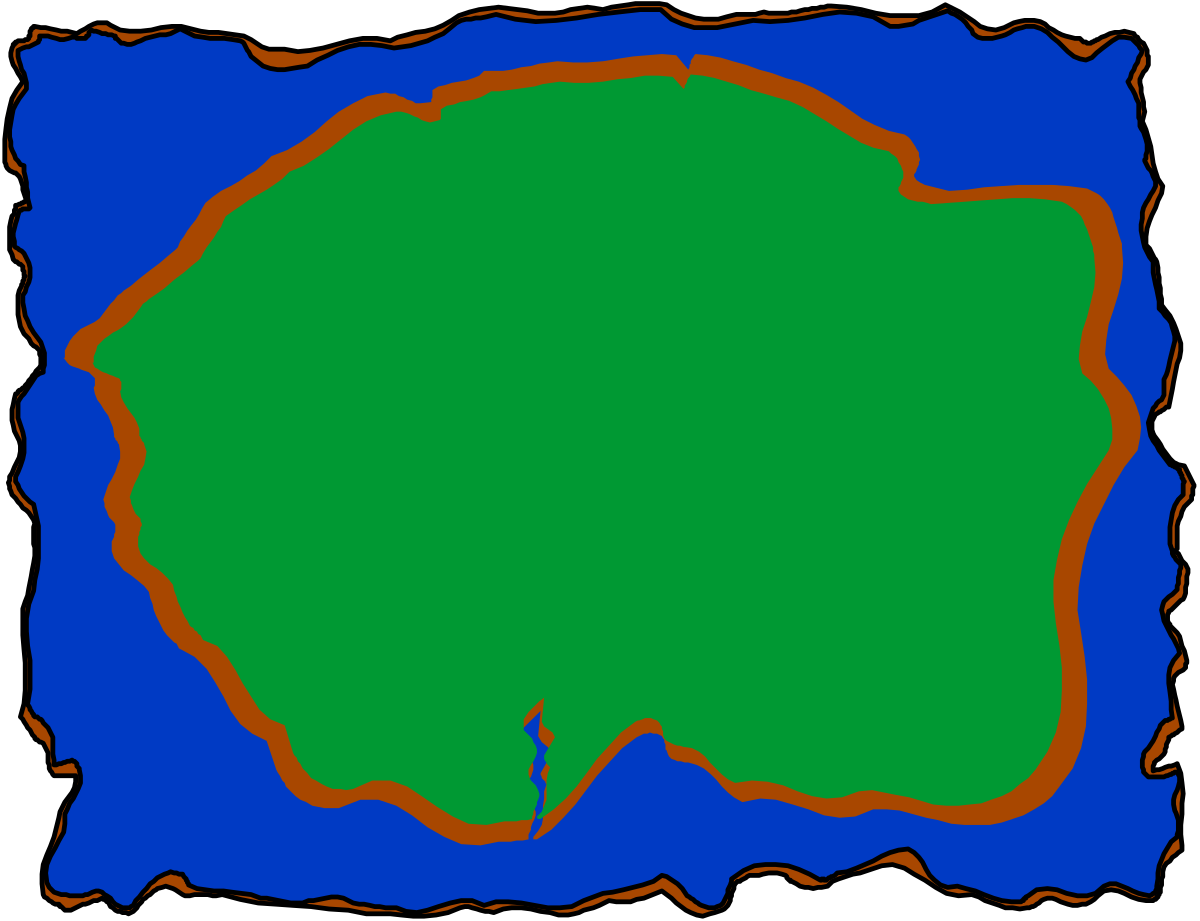 Borders and Backland: Green and Blue Square with Red Border Clipart