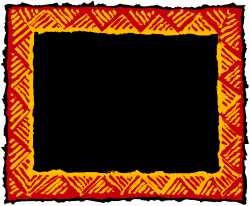 Vibrant Red and Yellow Patterned Square Frame Clipart