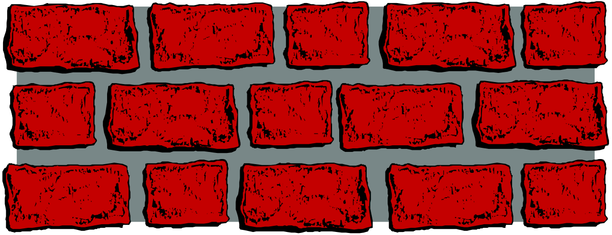 Vibrant Red Painted Brick Wall Clipart for Creative Projects