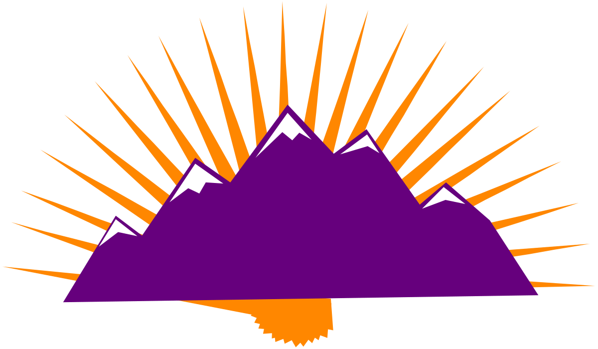 Purple Mountain with Sunbeam Clipart - Scenic Borders for Your Designs