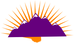 Purple Mountain with Sunbeam Clipart - Scenic Borders for Your Designs
