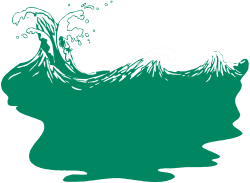 Green Wave Clipart with White Water - Vibrant Border Design for Creative Projects