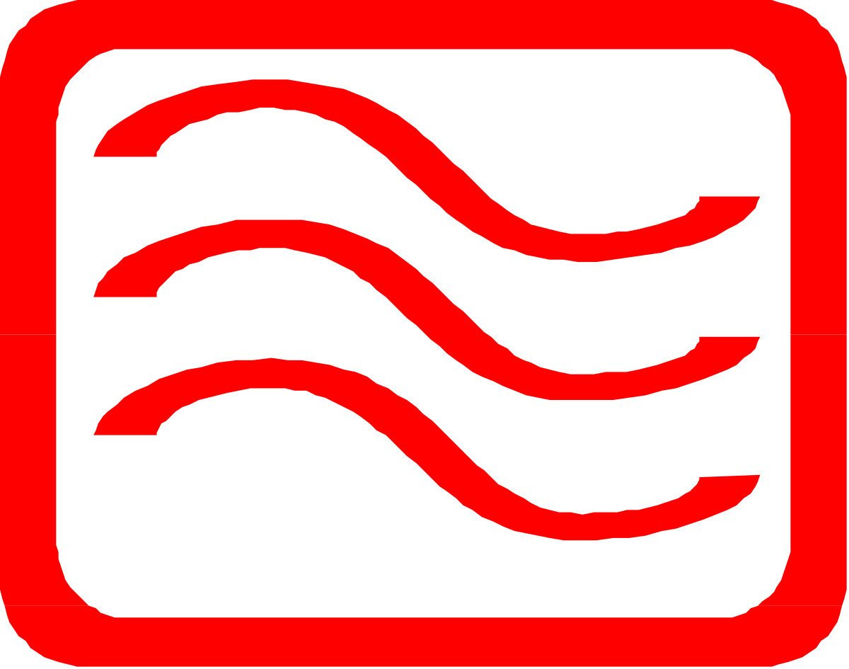 Wavy Pattern Red Square Icon - Stylish Borders Clipart for Creative Projects