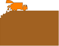 Truck Driving Down a Road - Map Clipart for Scenic Illustrations