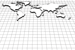 World Map with Grid Pattern Clipart - Perfect for Borders and Backland Designs