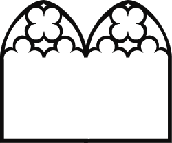 Castle Borders Clipart - White Silhouette on Black and White Background