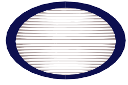 Blue and White Circle Clipart with Black Stripe - Ideal for Borders and Backland Designs