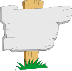 Wooden Sign Clipart: Blank Paper with Grass Background for Creative Projects