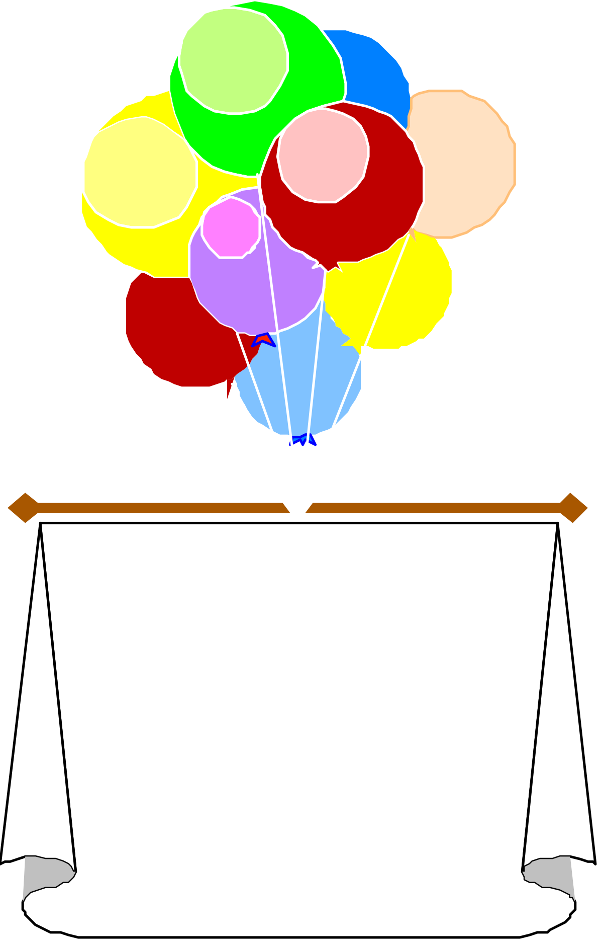 Balloons and Sign Clipart for Celebrations - Festive Table Decor
