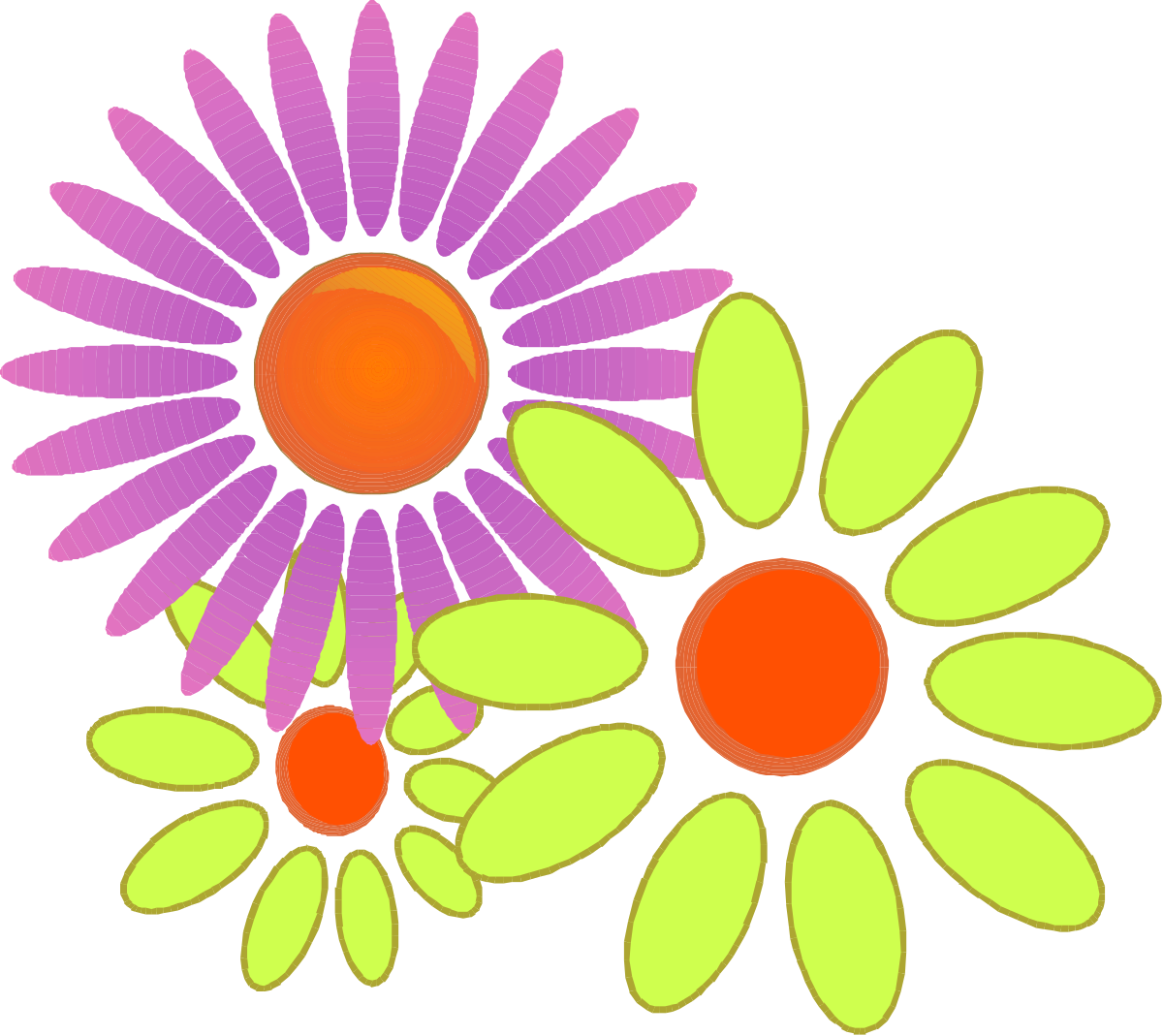 a bunch of flowers with green leaves clip art png transparent Vibrant Floral Borders Clipart: Lush Green Leaves and Colorful Flowers