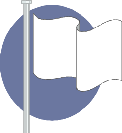 White Flag with Blue Circle Clipart - Ideal for Borders and Backgrounds