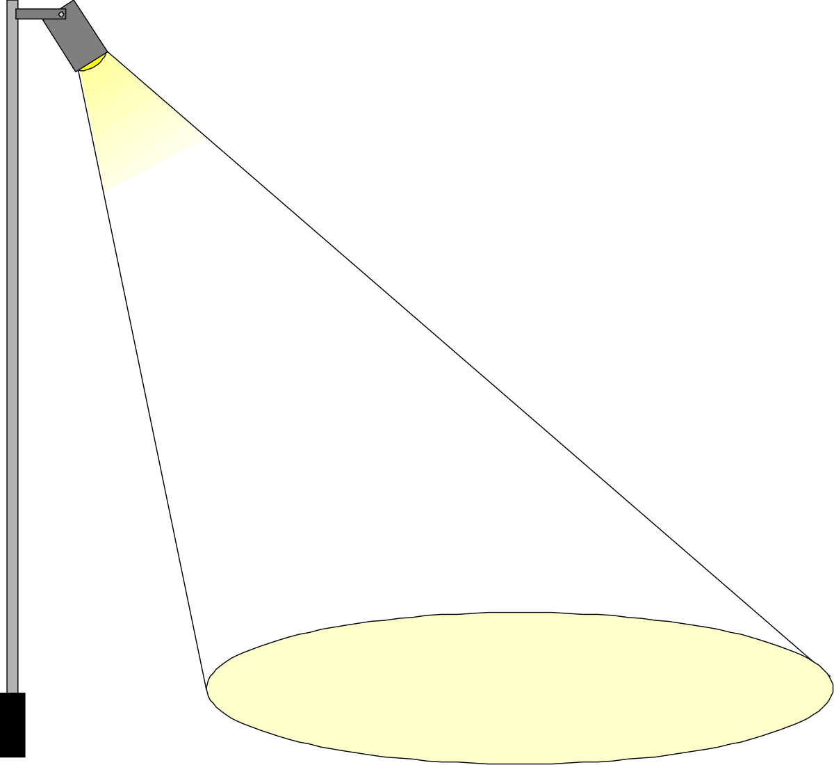 Elegant Lamp Clipart on Black Background - Perfect for Borders and Designs