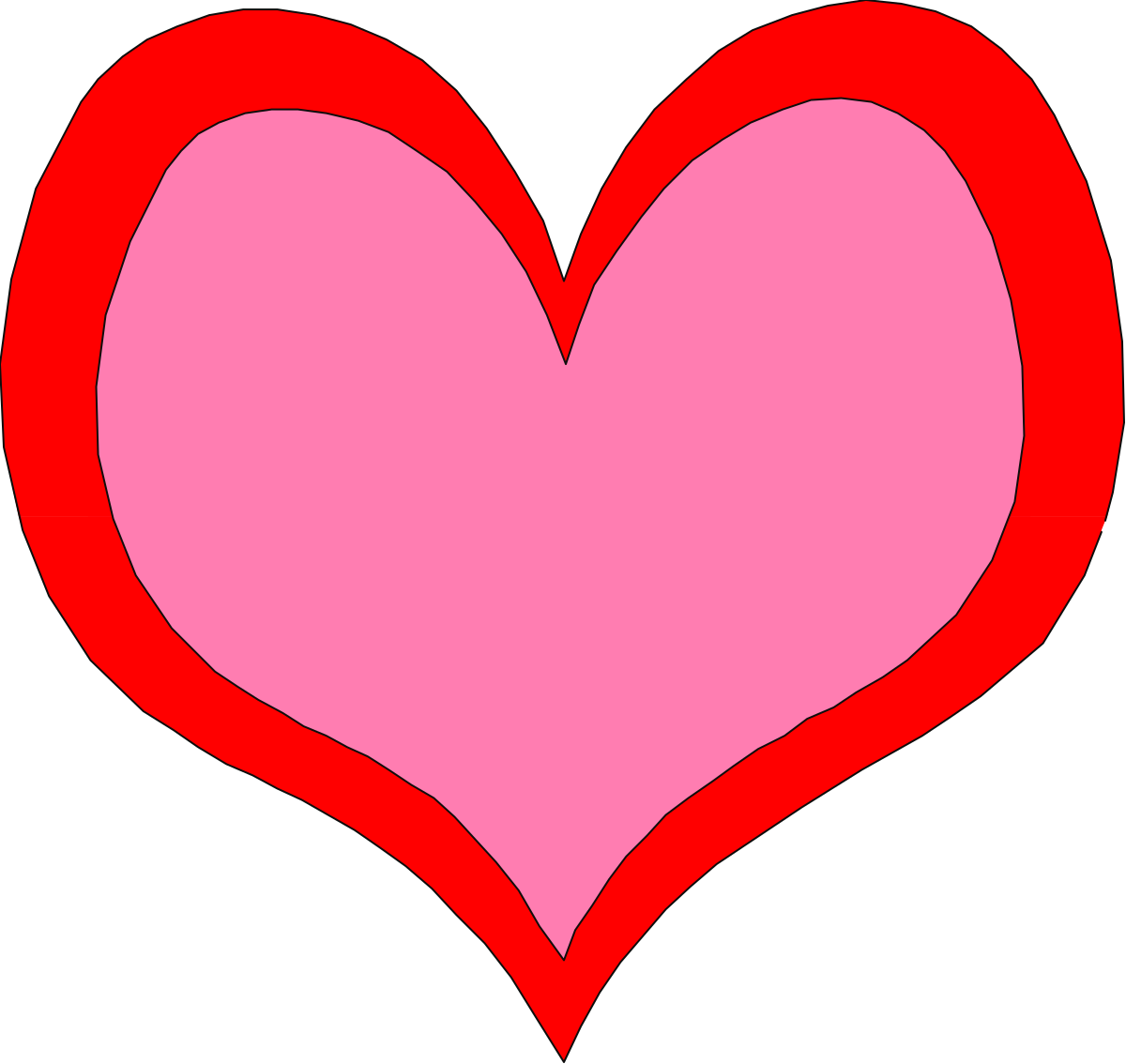 Heart Shaped Pink and Red Clipart - Vibrant Borders Collection