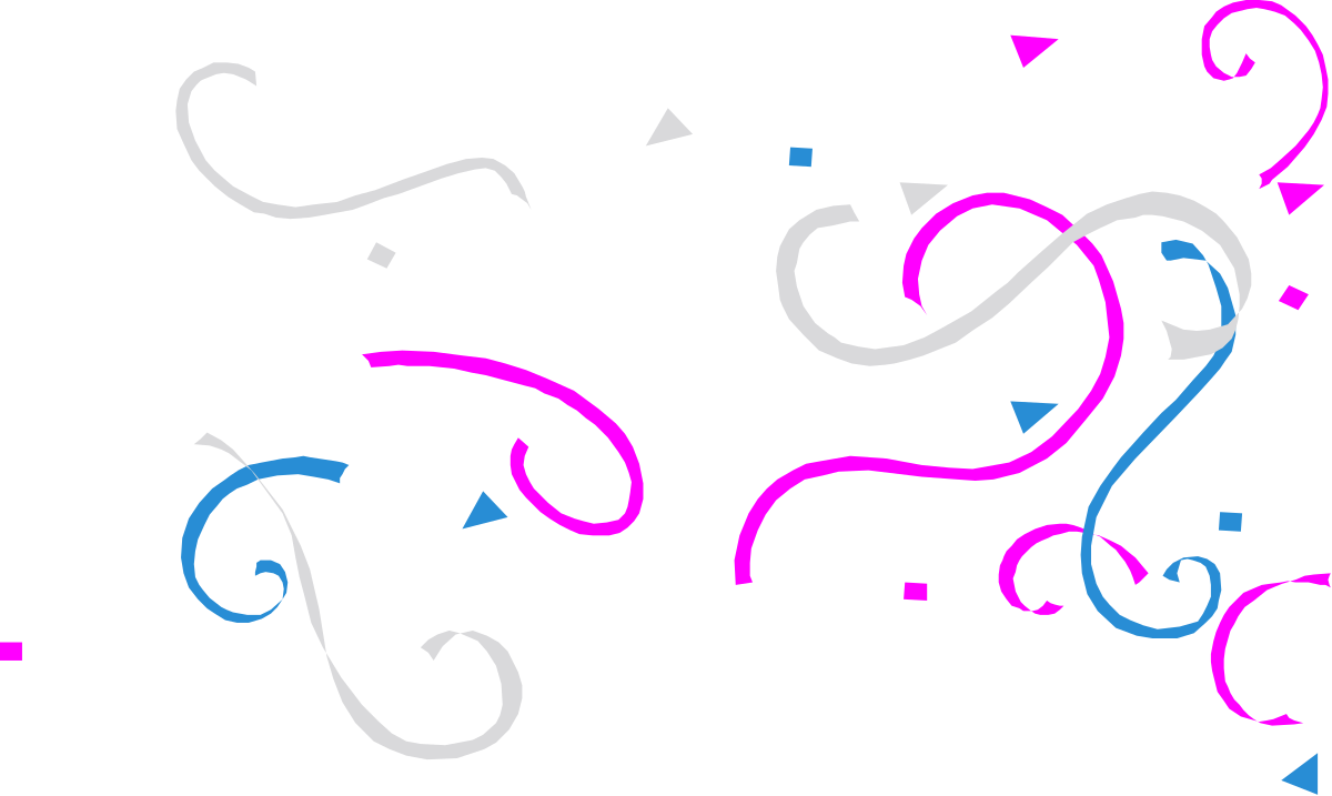 Elegant Borders with Pink and Blue Swirl on Black Background | Clipart Design