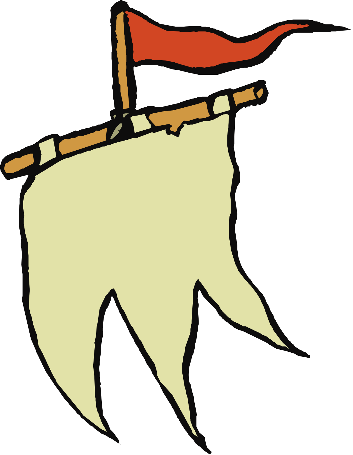 a tooth with a flag on it clip art png transparent Tooth with Flag Clipart - Unique Dental Borders for Creative Projects