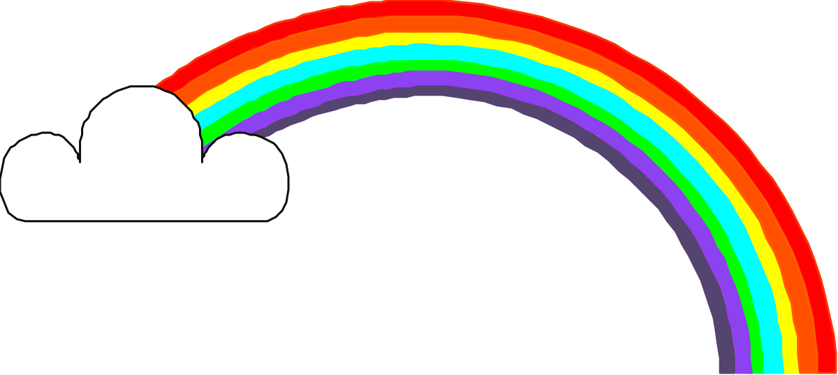 Colorful Rainbow with Cloud Clipart - Vibrant Borders for Creative Projects