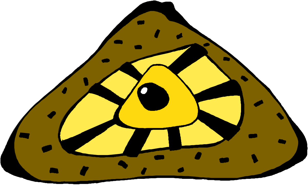 Cartoon Cookie Clipart with Vibrant Yellow and Black Design