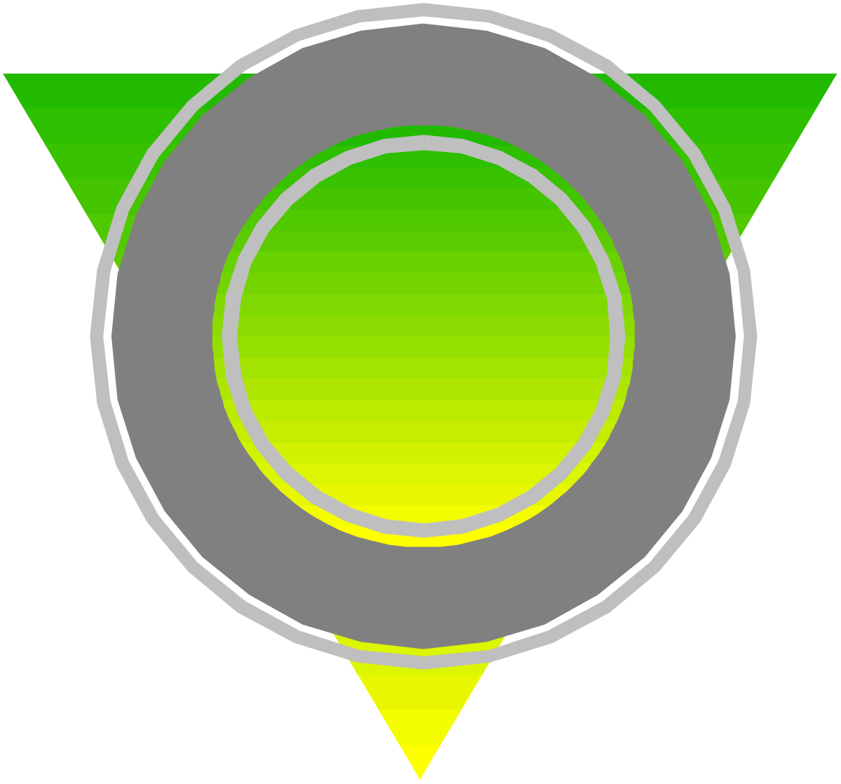 Green and Gray Circle with Yellow Center Clipart - Stylish Borders for Creative Projects