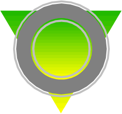 Green and Gray Circle with Yellow Center Clipart - Stylish Borders for Creative Projects