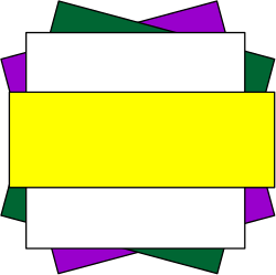 Yellow and Purple Recal with Green Strip - Elegant Borders Clipart