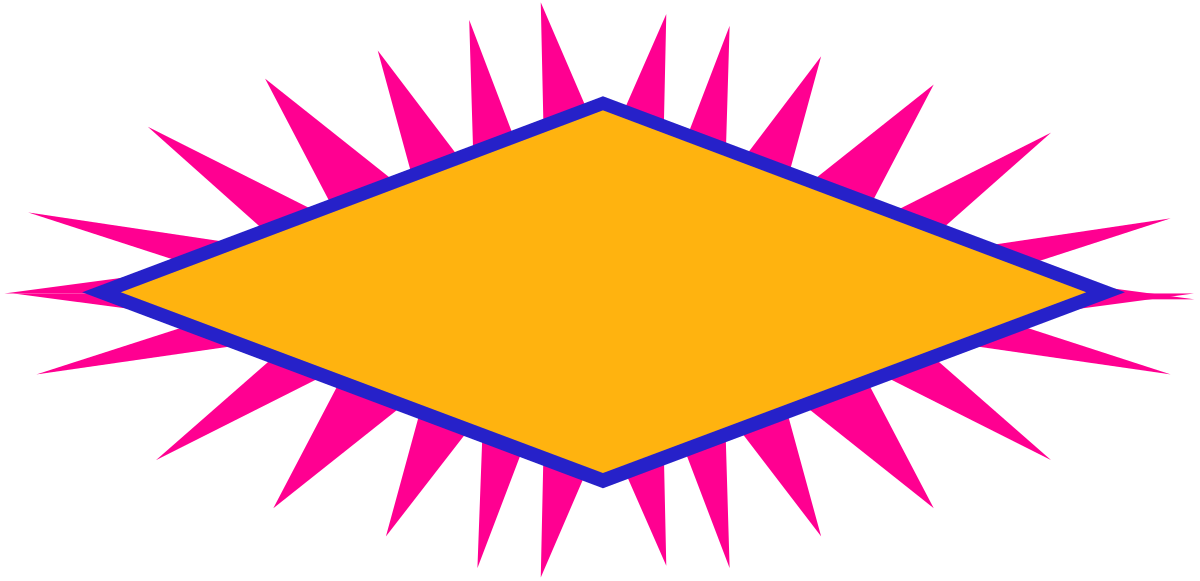 a yellow and blue diamond with a pink center clip art png transparent Yellow and Blue Diamond Clipart with Pink Center - Eye-Catching Borders