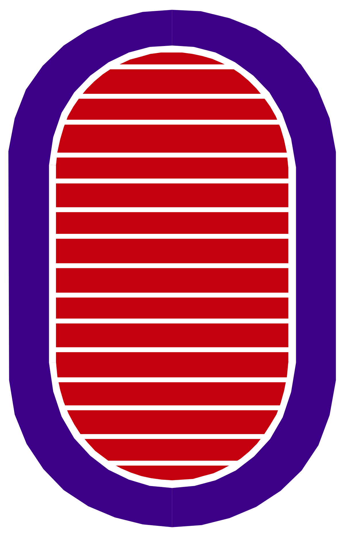 Red and Blue Oval Clipart with White Stripe - Perfect for Borders and Backgrounds