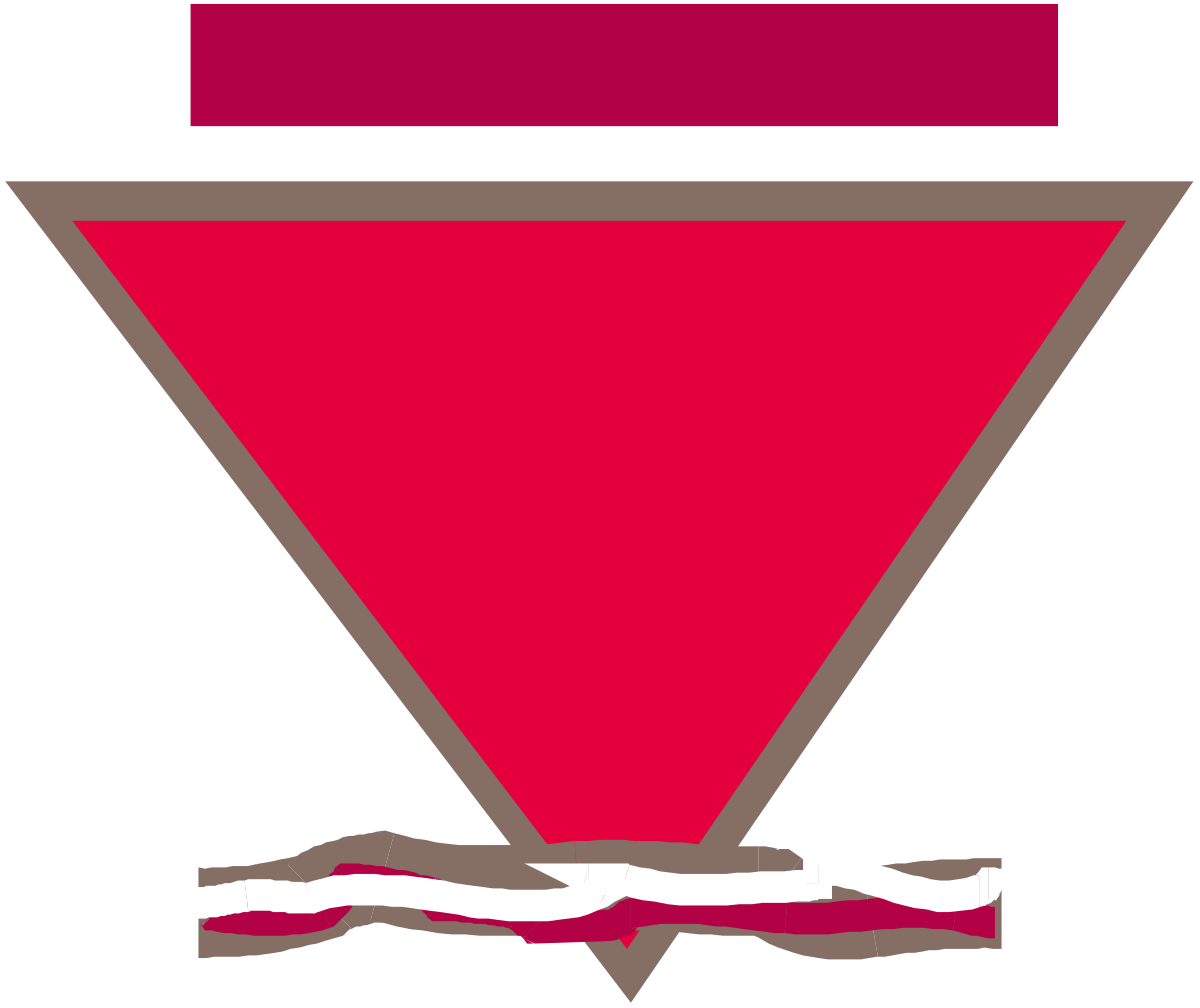 Red Triangle with White Stripe Clipart - Bold Borders Design