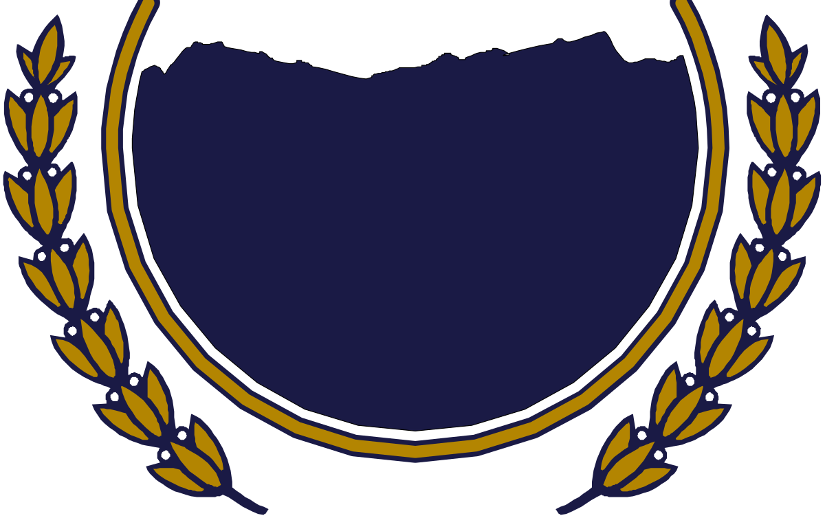 Gold Laurel Wreath Clipart on Blue Background - Elegant Borders for Designs