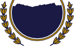 Gold Laurel Wreath Clipart on Blue Background - Elegant Borders for Designs